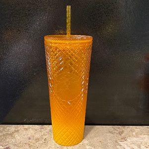 2022 Starbucks Summer Orange Mango Jewel Studded Tumbler, 24oz Venti Cup